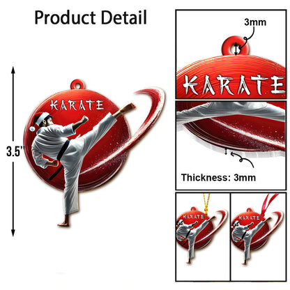 Custom Name Karate Ornament, Christmas Gift for Karate Lover