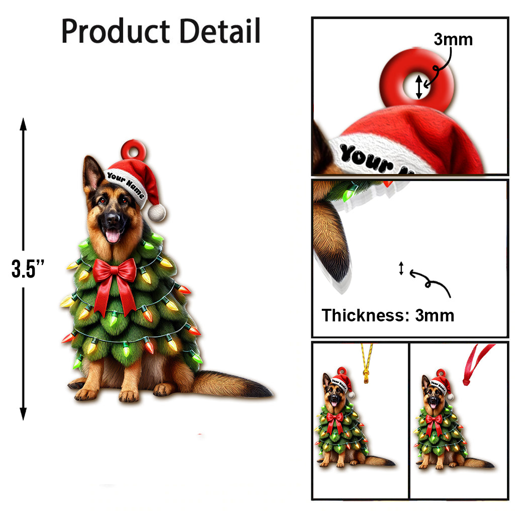 Custom Name German Shepherd Ornament, German Shepherd Christmas Gift