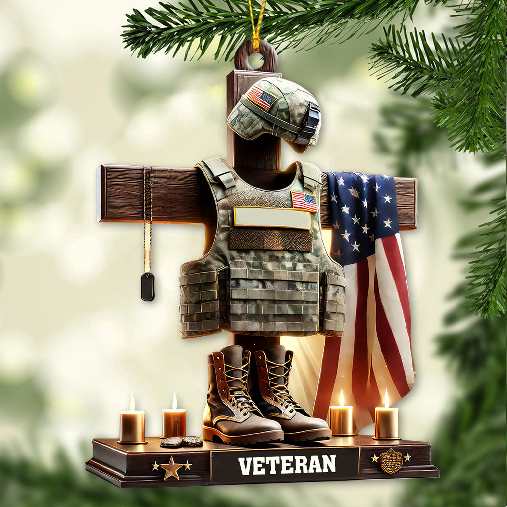 Custom Name U.S. Veteran Ornament Ornament, U.S. Veteran Memorial Christmas Gift