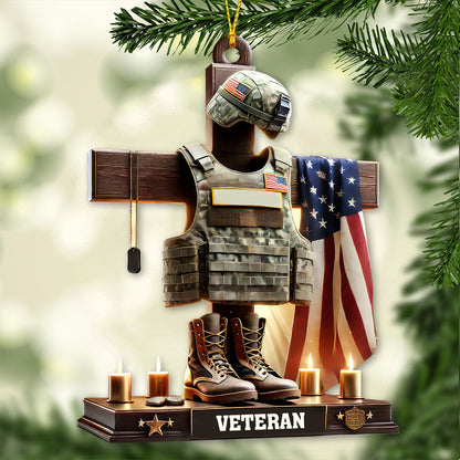 Custom Name U.S. Veteran Ornament Ornament, U.S. Veteran Memorial Christmas Gift