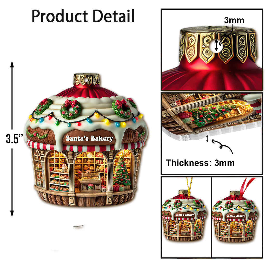 Custom Name Bakery Store Ornament, Bakery Store Christmas Decoration
