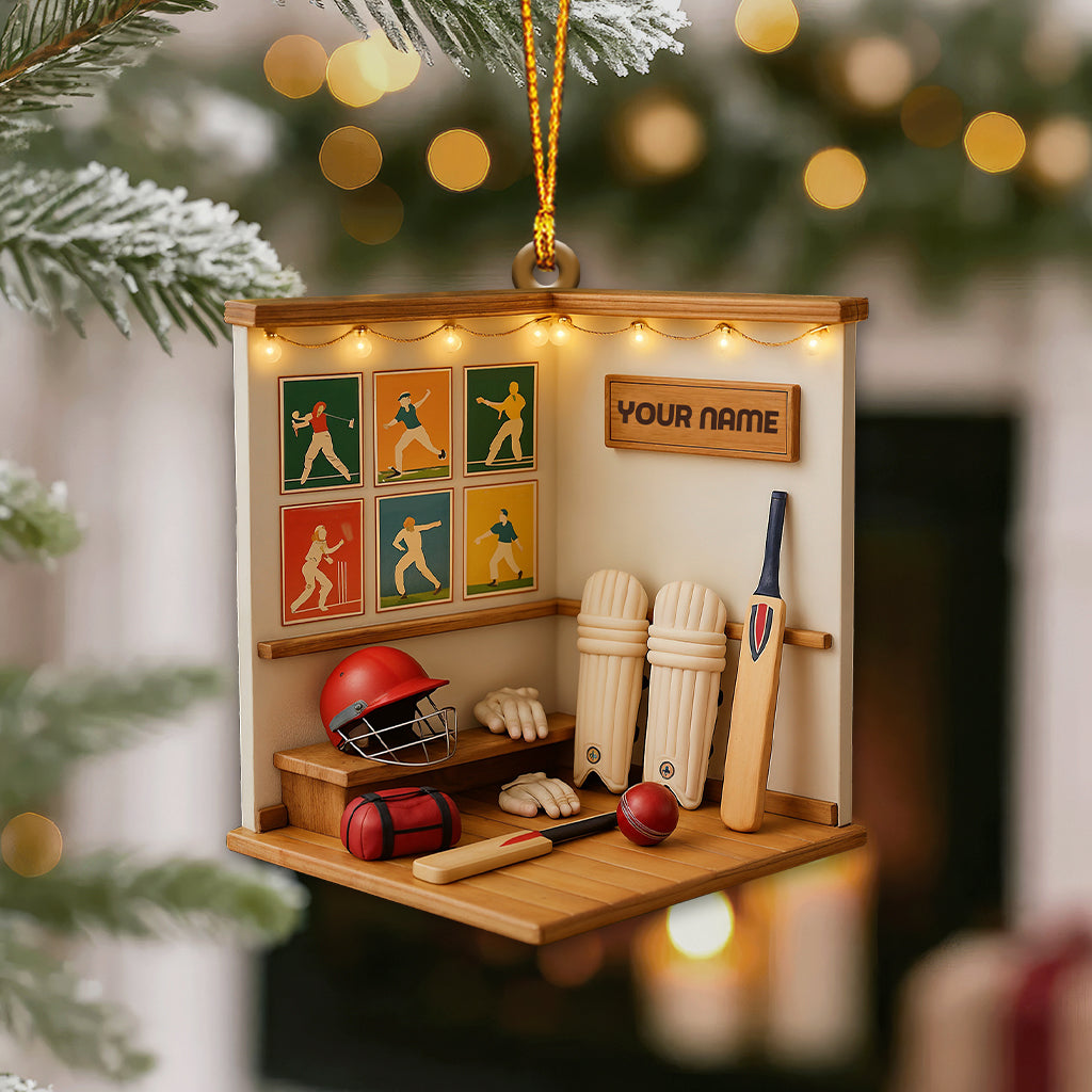 Christmas Cricket Players, Home Decor, Christmas Ornament, Personalized Ornament