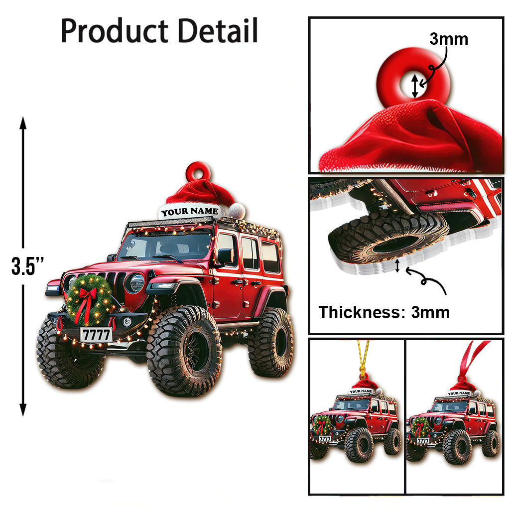 Custom Name Jeep Ornament, Christmas Gift for Jeep Lover