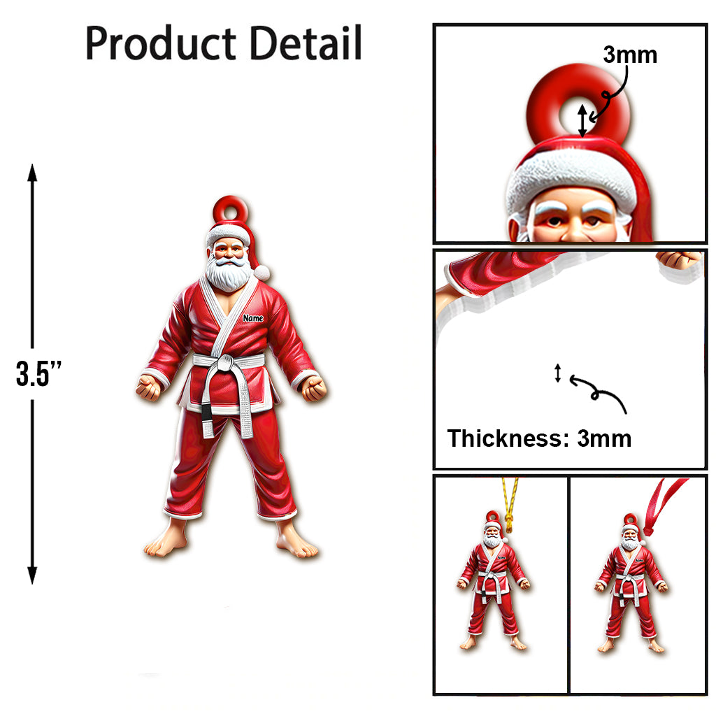 Custom Name Santa Jiujutsu Ornament, Santa Jiujutsu Christmas Gift
