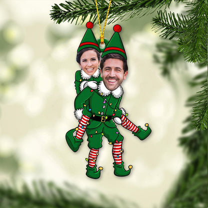 ELF Couple Christmas, Home Decor, Christmas Ornament, Personalized Ornament