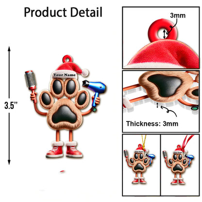 Custom Name Groomer Ornament, Pet Shop Christmas Decor