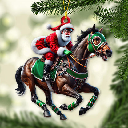 Custom Name and Number Horse Racing Ornament Ornament, Christmas Horse Racing Gift
