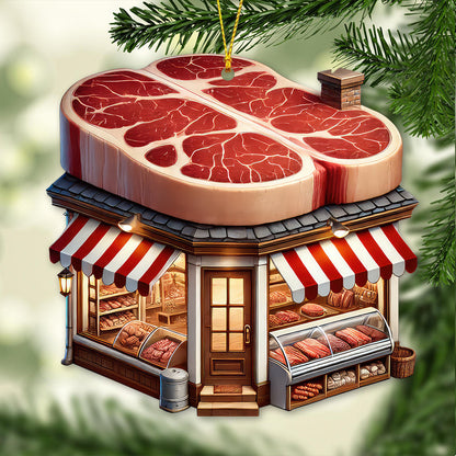 Custom Name Butcher Ornament, Christmas Gift