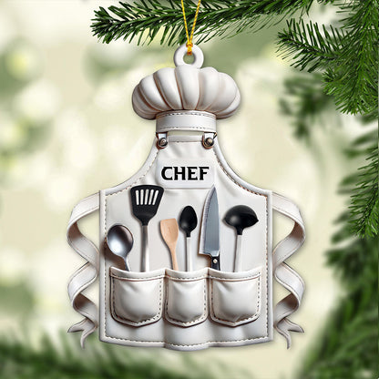 Custom Name Chef Ornament, Christmas Gift for Cooking Lover
