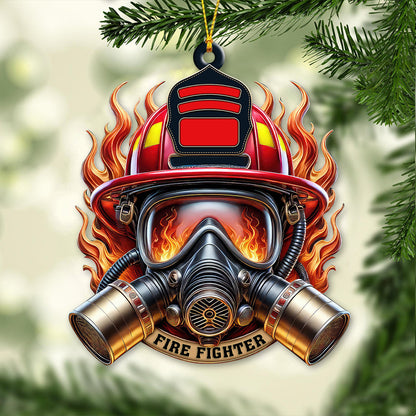 Custom Name Fire Fighter Ornament, Fire Fighter Christmas Gift