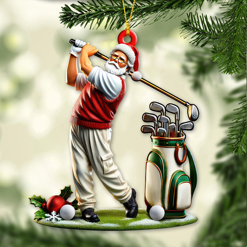 Custom Name Golf Santa Ornament, Golf Lover Christmas Gift