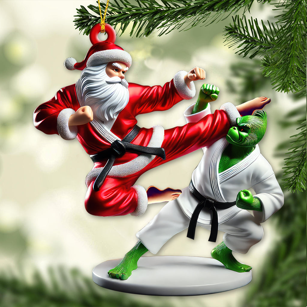 Custom Name Santa Karate Ornament, Santa Karate Christmas Gift