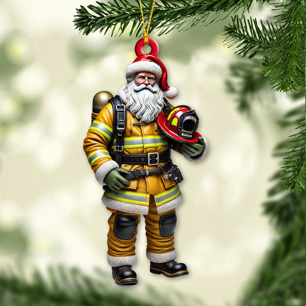 Custom Name Fire Fighter Ornament, Fire Fighter Christmas Gift
