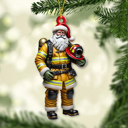 Custom Name Fire Fighter Ornament, Fire Fighter Christmas Gift