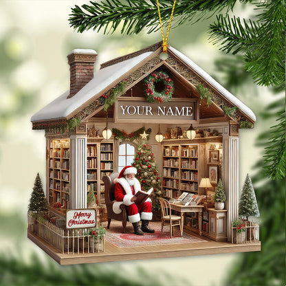 Custom Name Book Store Ornament, Book Lover Christmas Gift