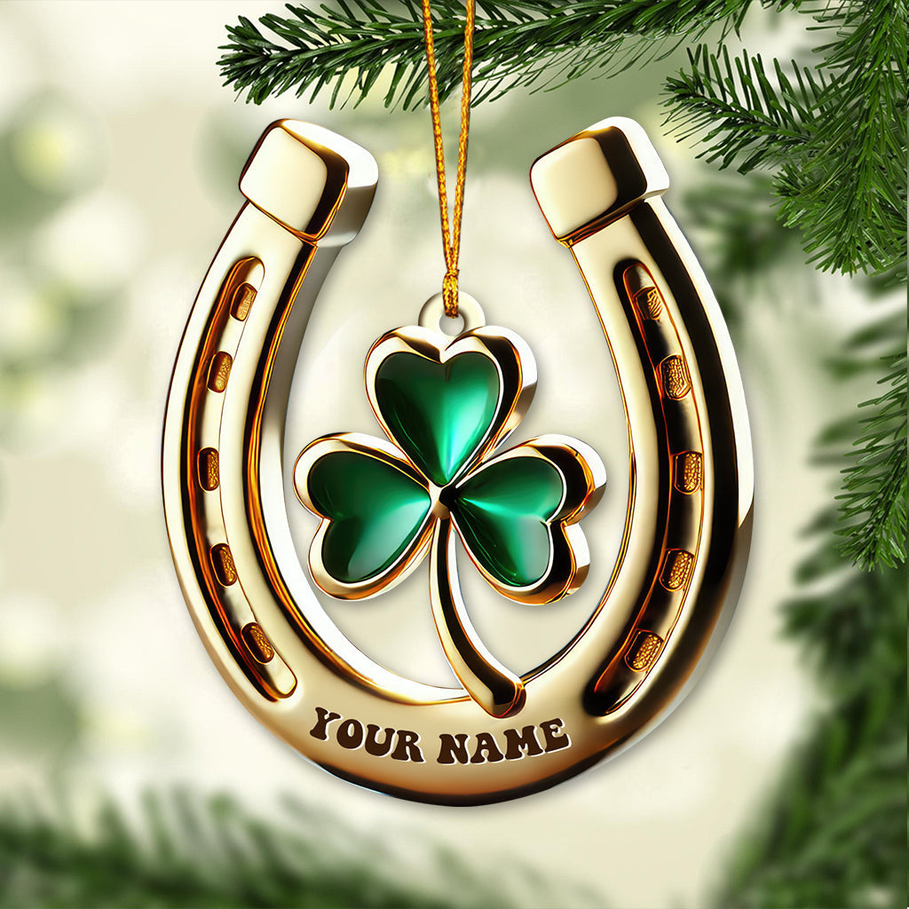 Custom Name Ireland Lucky Flower Ornament, Ireland Lover Christmas Gift