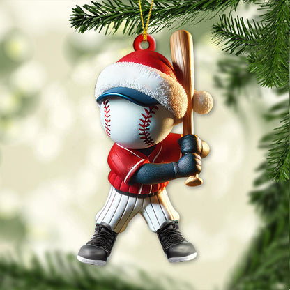 Custom Name Baseball Ornament, Baseball Lover Christmas Gift