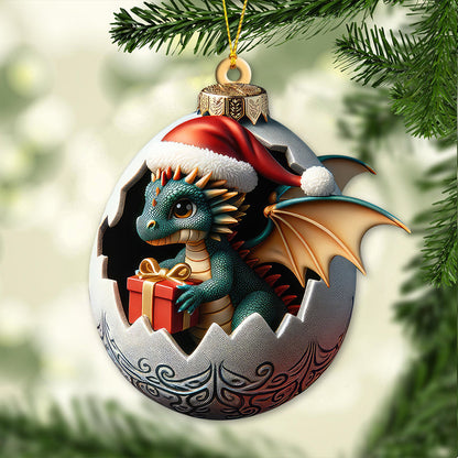 Custom Name Dragon Ornament, Christmas Gift for Dragon Lover