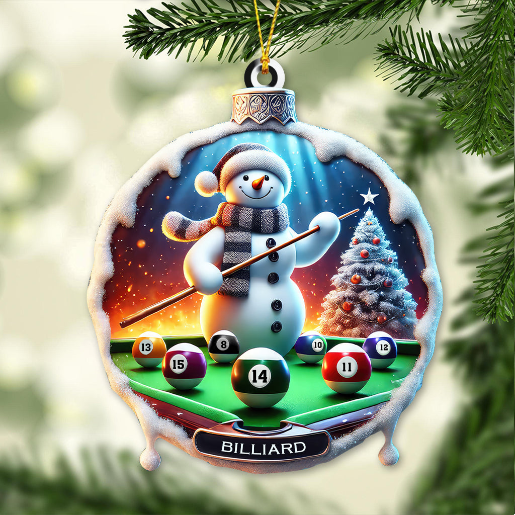 Custom Name Billiard Ornament, Billiard Lover Christmas Gift