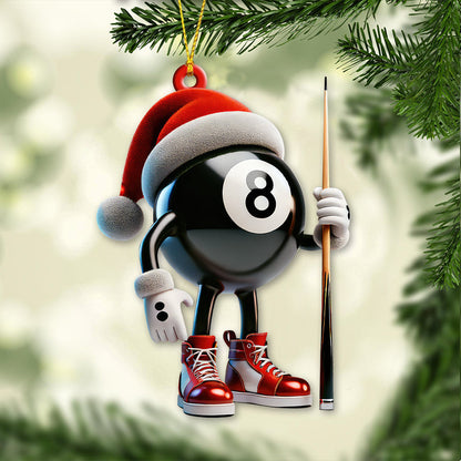 Custom Name Billiard Ornament, Billiard Lover Christmas Gift