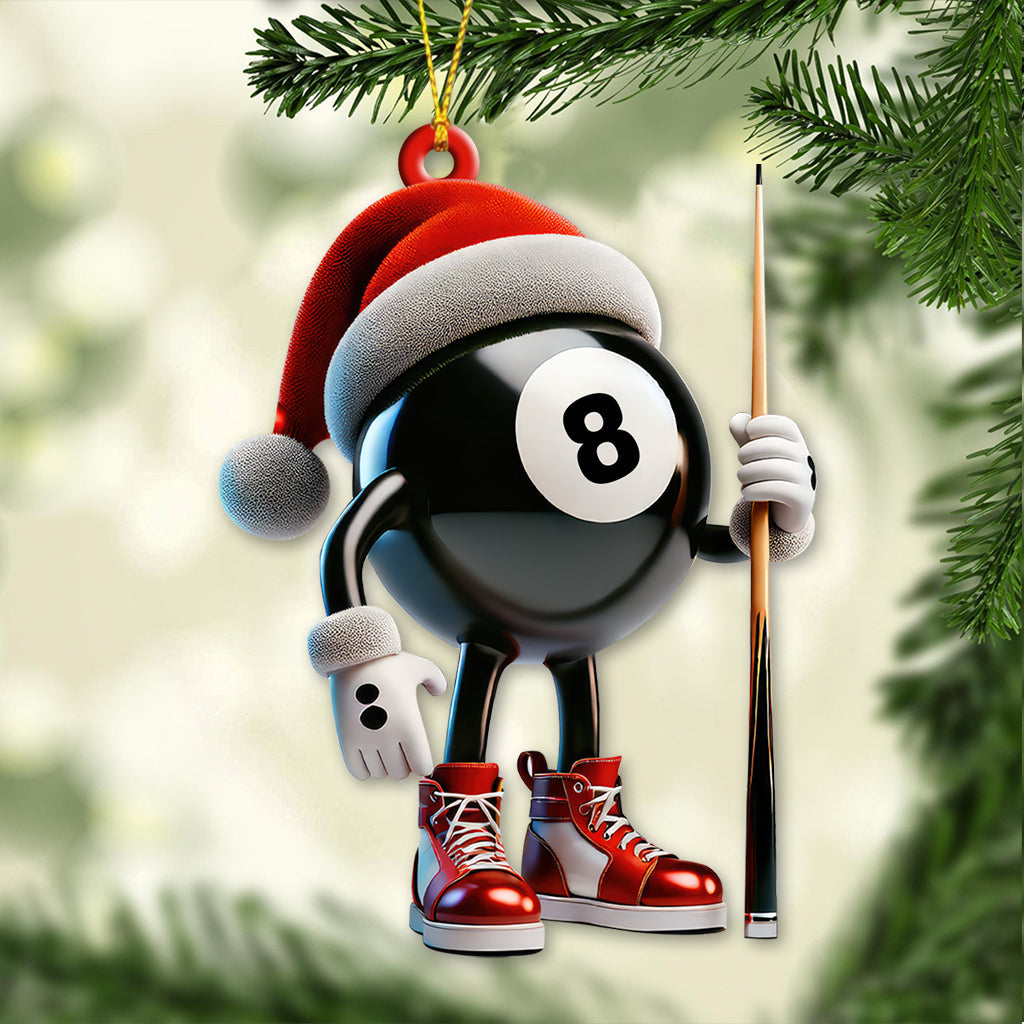 Custom Name Billiard Ornament, Billiard Lover Christmas Gift