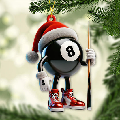 Custom Name Billiard Ornament, Billiard Lover Christmas Gift