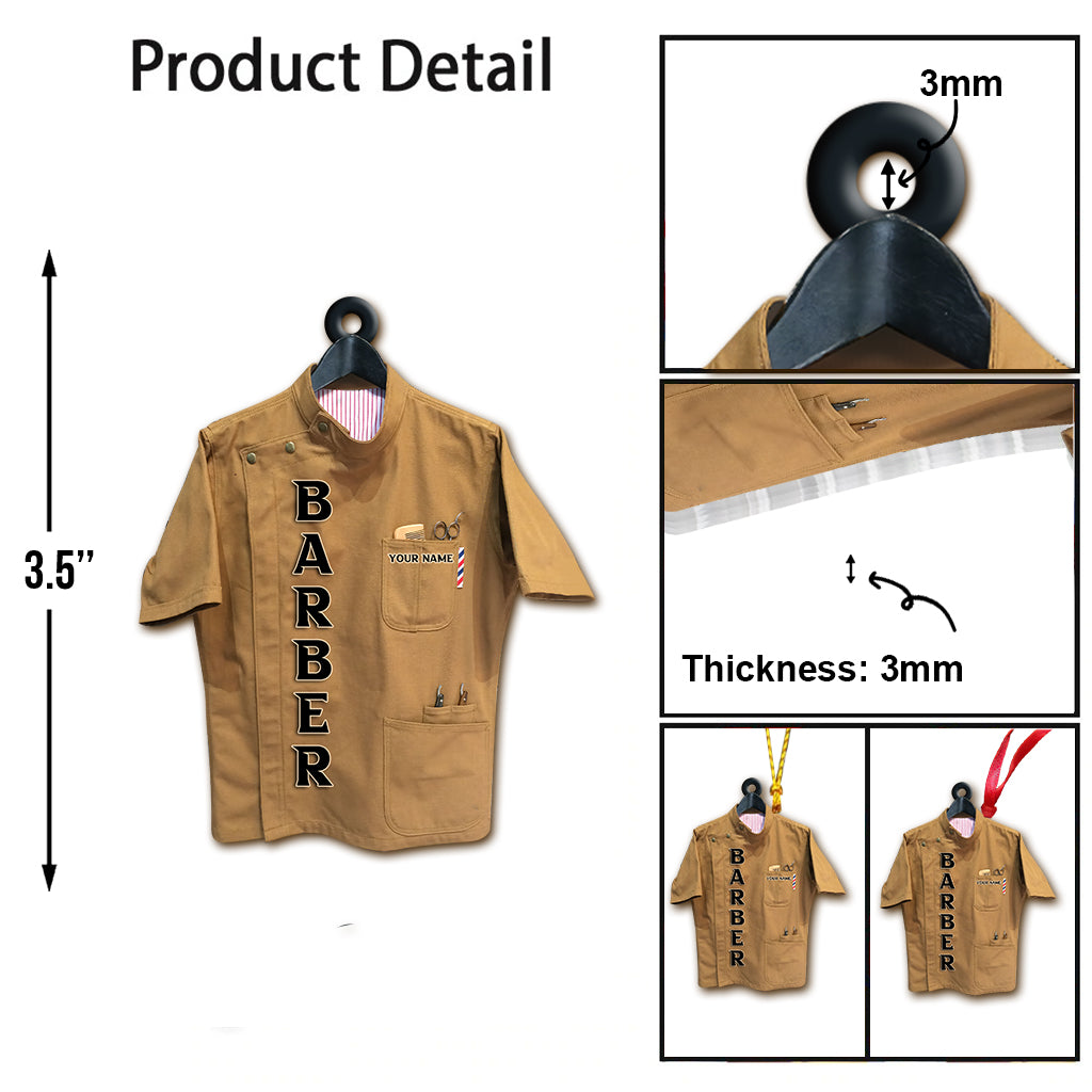 Custom Name Barber Ornament, Christmas Decoration for Barber Shop