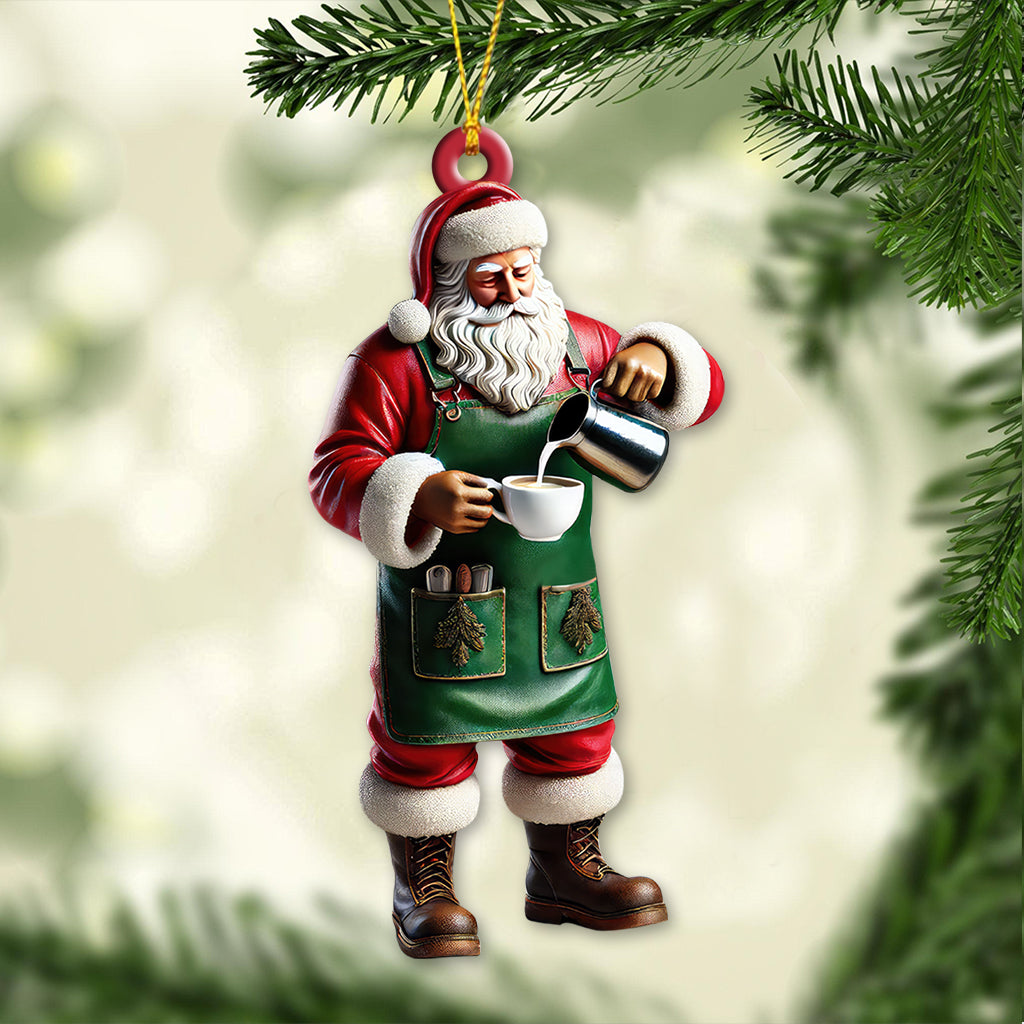 Custom Name Santa Bartender Ornament, Home Decor Christmas Gift