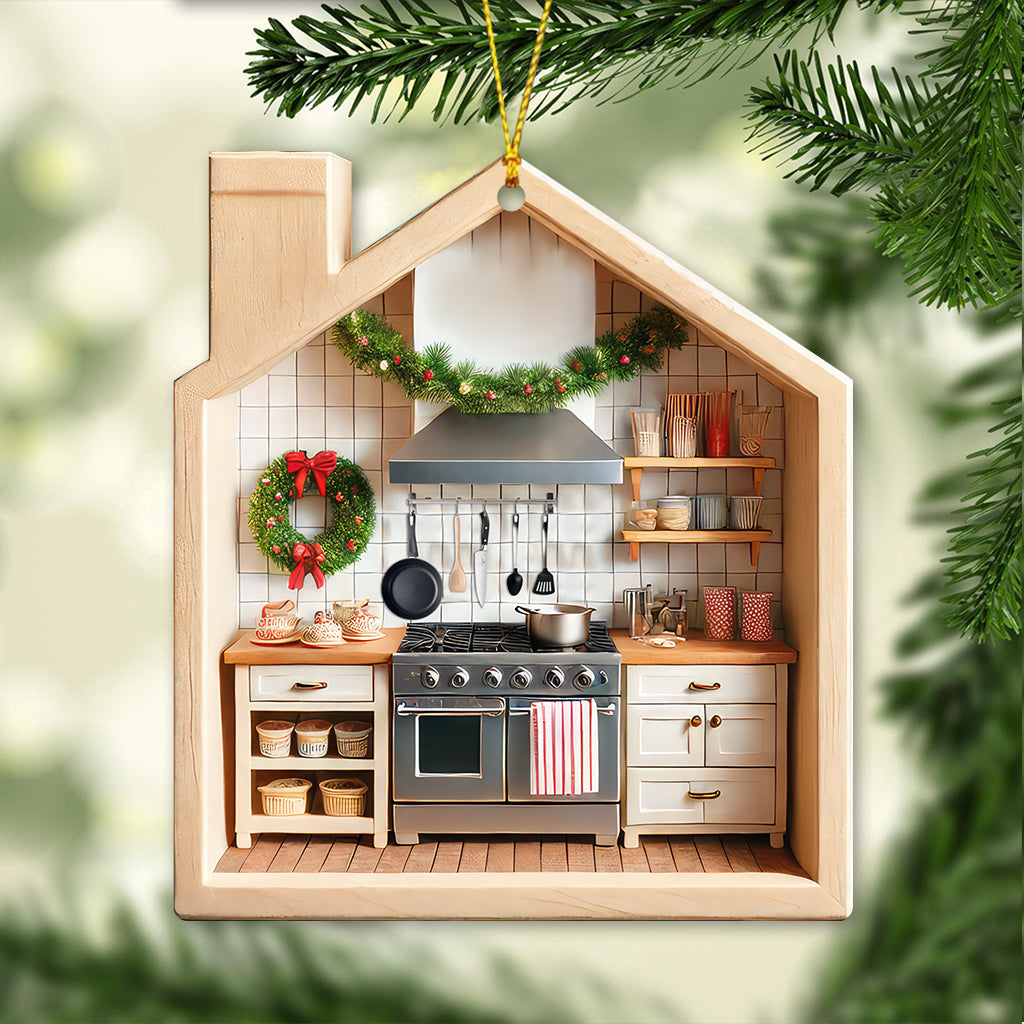 Custom Name Chef Kitchen Ornament, Chef Kitchen Christmas Decoration