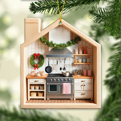 Custom Name Chef Kitchen Ornament, Chef Kitchen Christmas Decoration