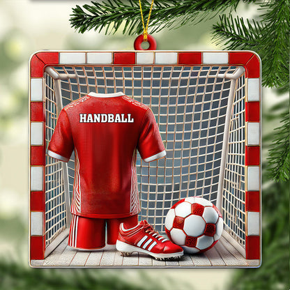 Custom Name and Number Handball Ornament, Christmas Gift for Handball Lover