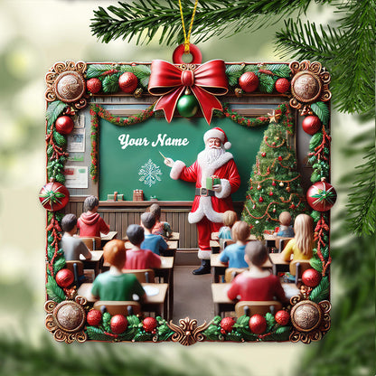 Custom Name Teacher Christmas Ornament, Christmas Gift for Teacher