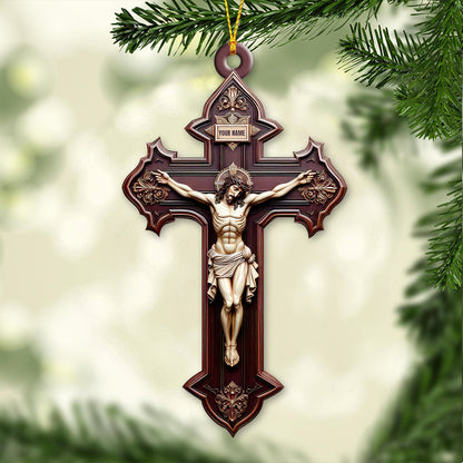 Custom Name Jesus Christ Ornament, Christmas Gift for Christian