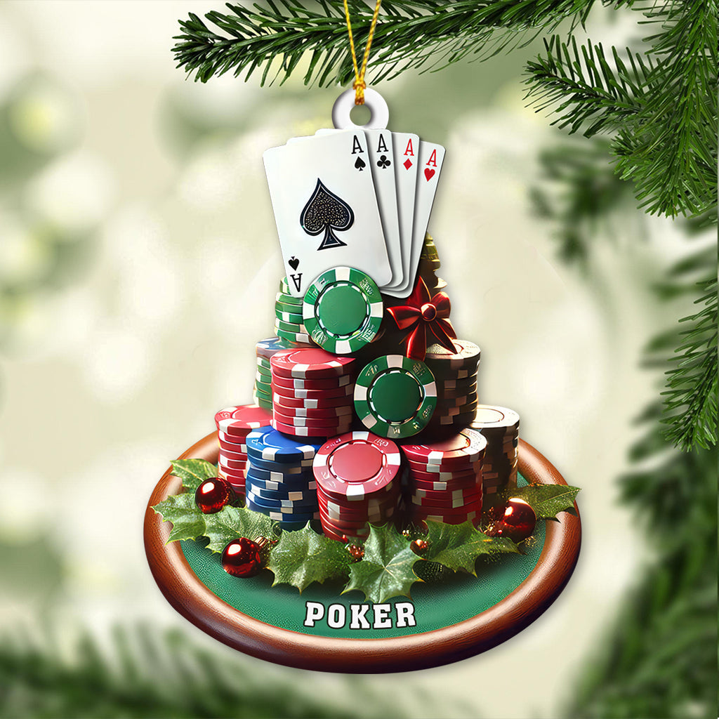 Custom Name Poker Ornament, Poker Christmas Gift