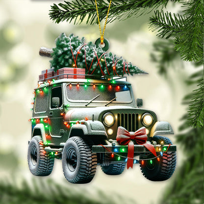 Custom Name Jeep Ornament, Christmas Gift for Jeep Lover