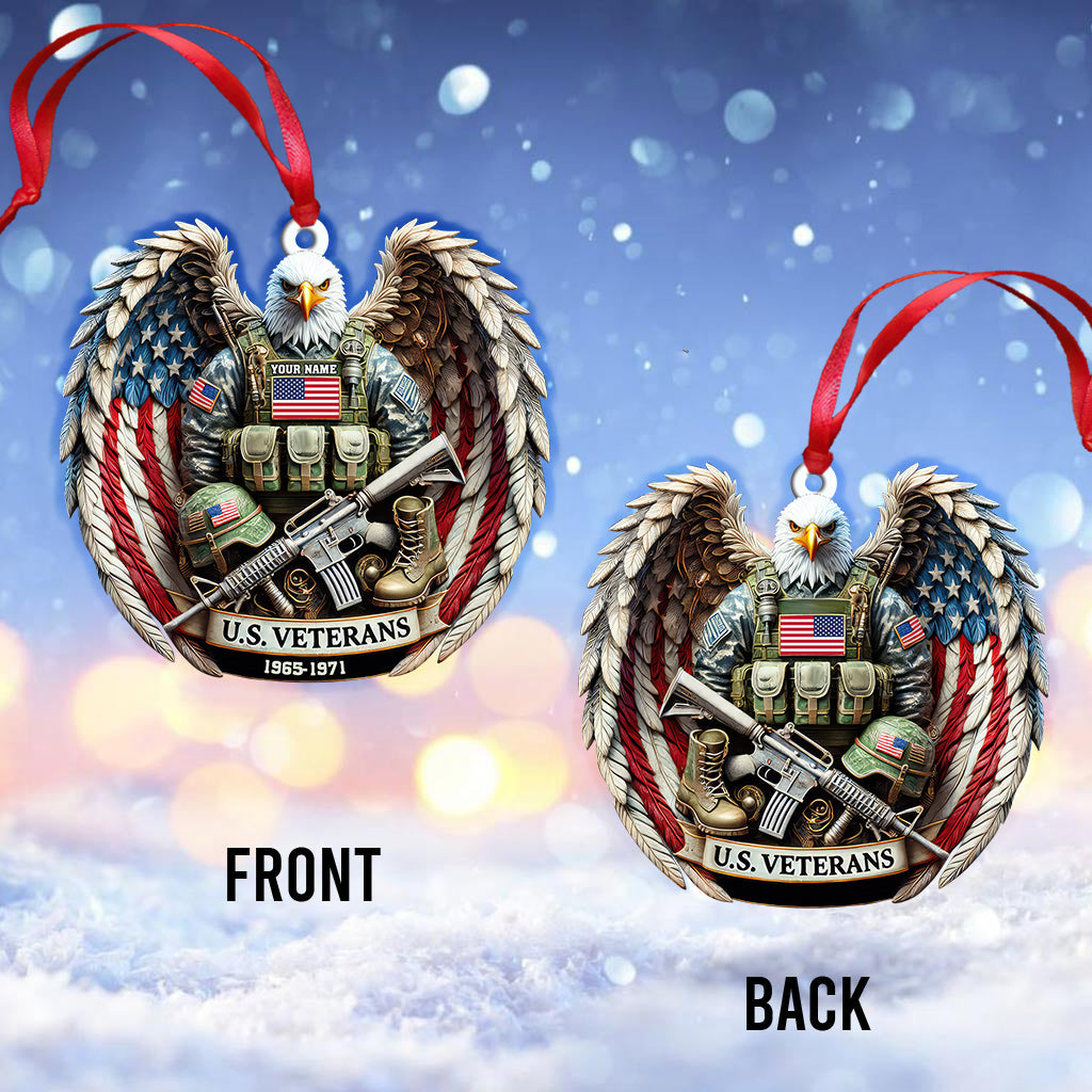 Custom Name U.S. Veteran Ornament Ornament, U.S. Veteran Memorial Christmas Gift