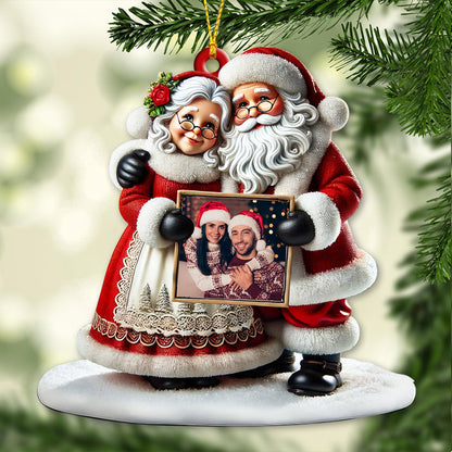 Custom Name and Photo Christmas Couple Ornament, Couple Christmas Gift