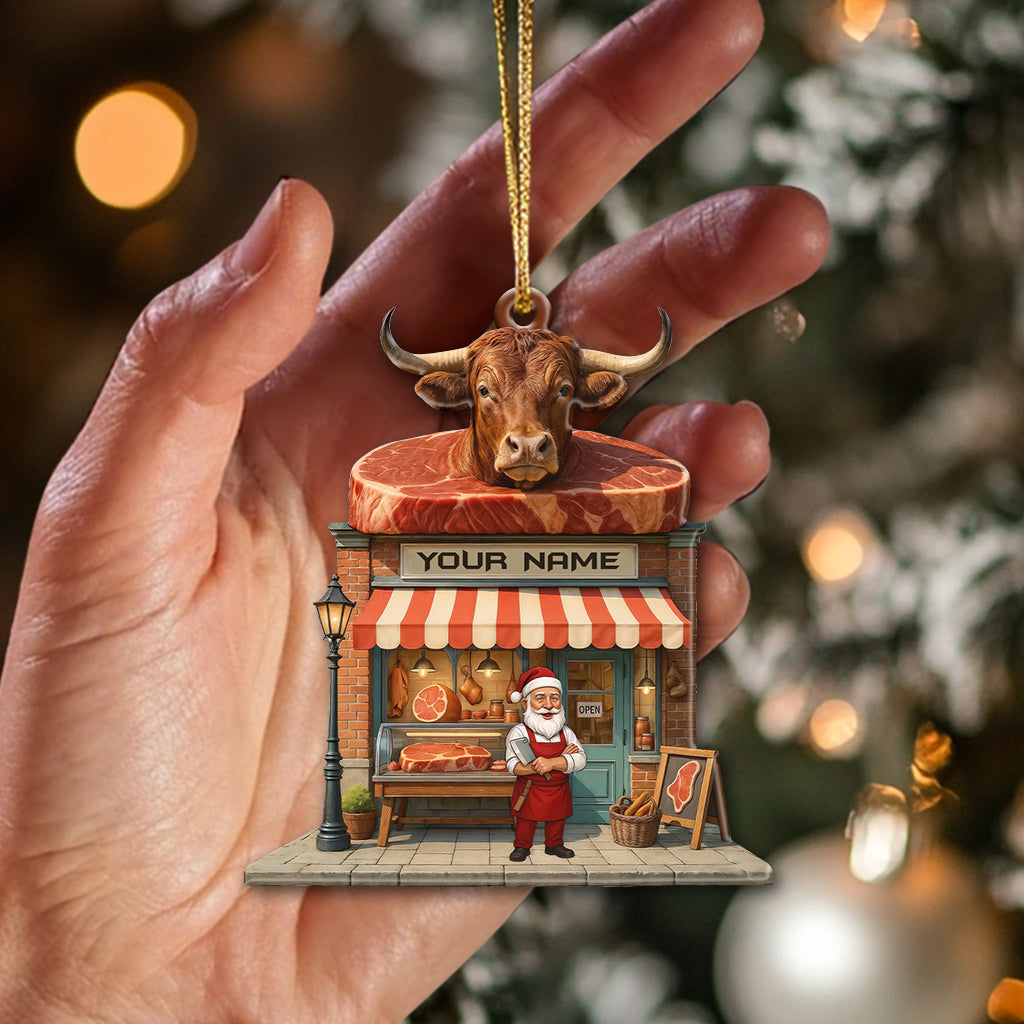 Butcher Santa, Home Decor, Christmas Ornament, Personalized Ornament