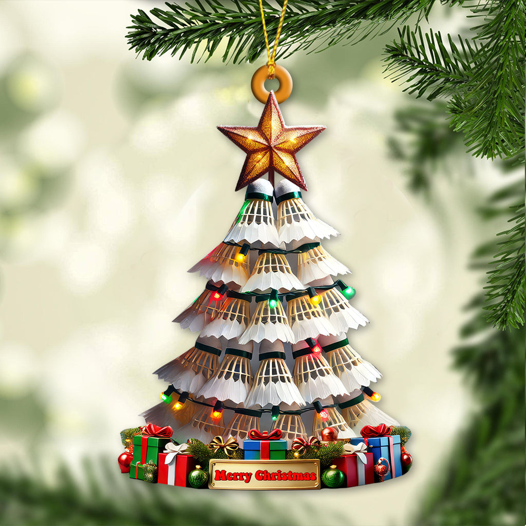 Custom Name Badminton Christmas Tree Ornament, Badminton Lover Christmas Gift