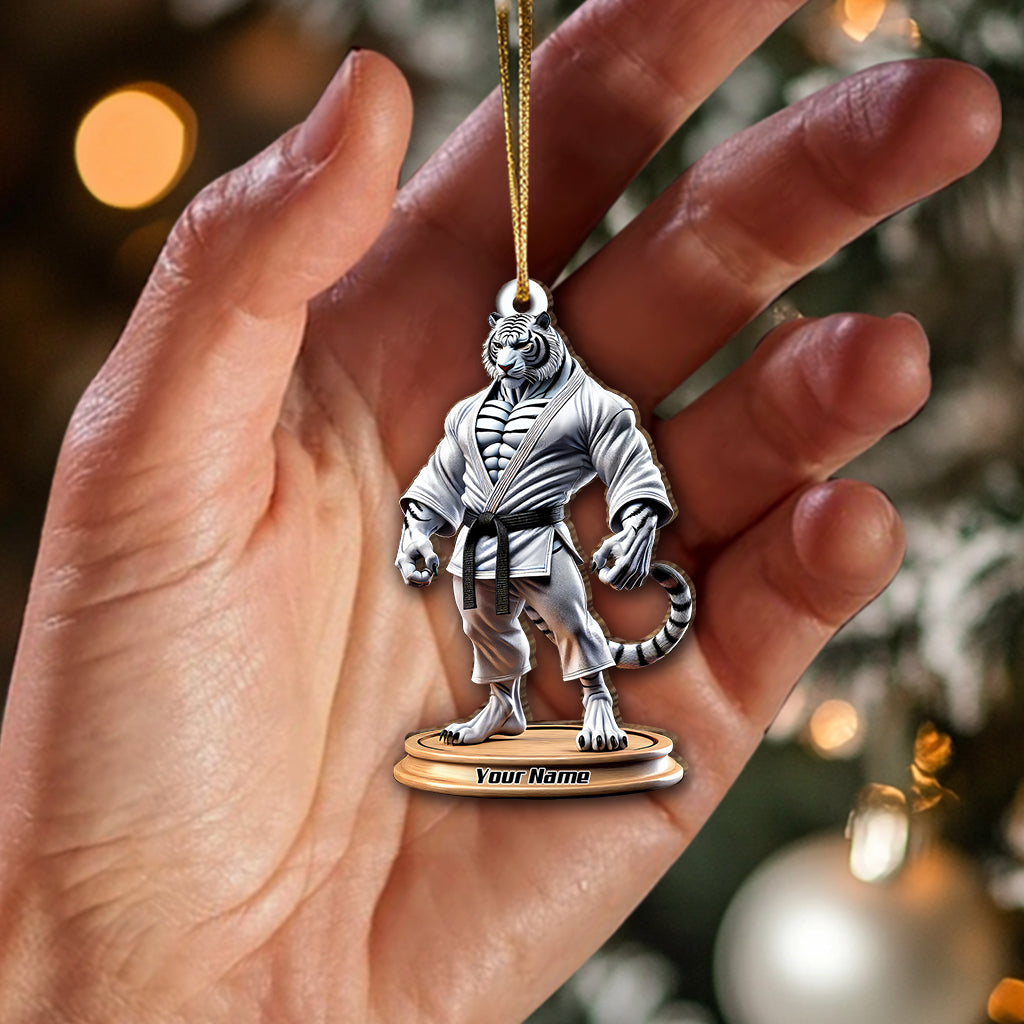 Custom Name Karate Christmas Ornament, Christmas Gift for Karate Lover