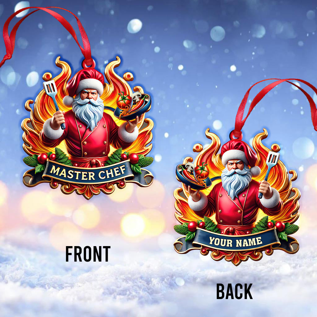 Custom Name Chef Ornament, Christmas Gift for Cooking Lover