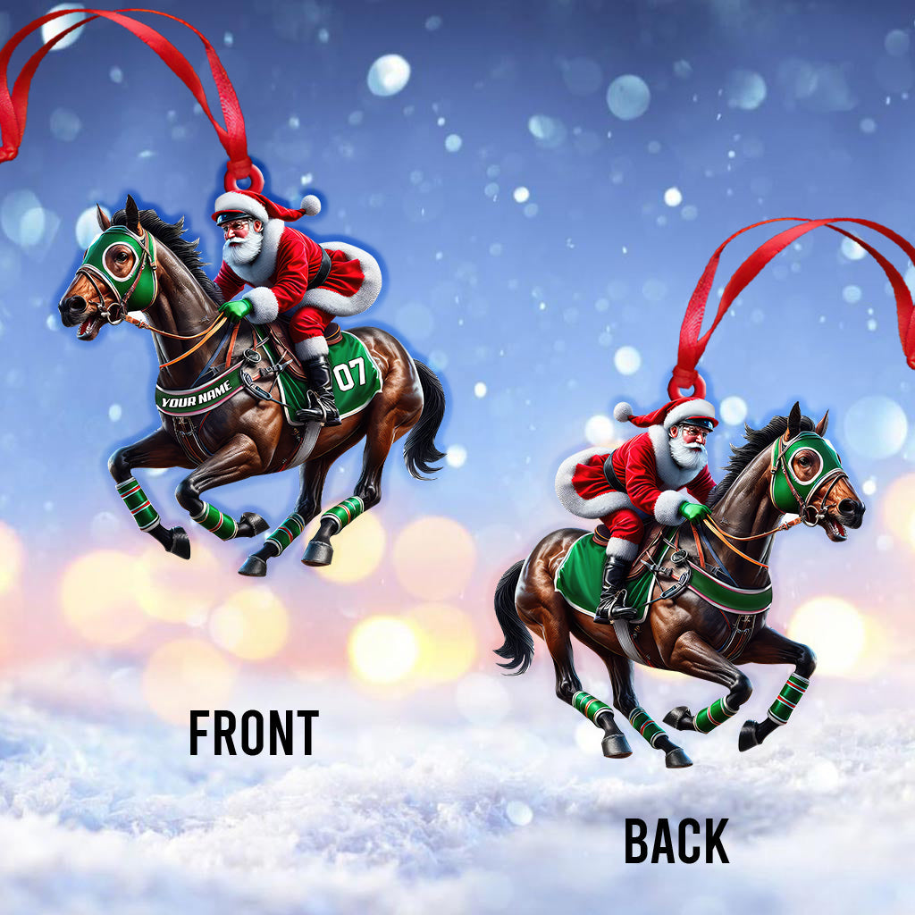 Custom Name and Number Horse Racing Ornament Ornament, Christmas Horse Racing Gift