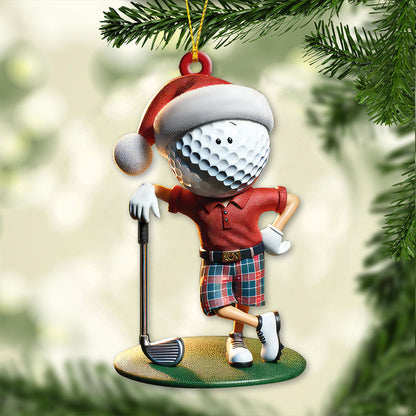 Custom Name Golf Santa Ornament, Golf Lover Christmas Gift