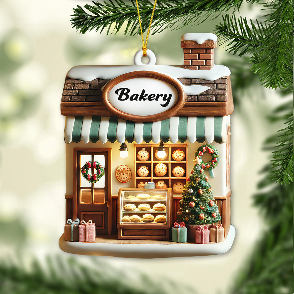 Custom Name Bakery Store Ornament, Bakery Store Christmas Decoration