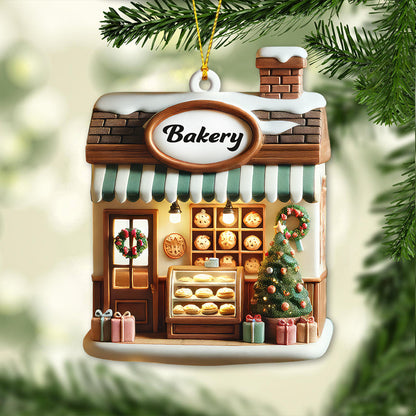 Custom Name Bakery Store Ornament, Bakery Store Christmas Decoration