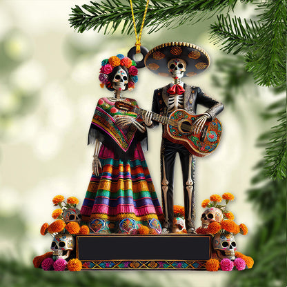 Custom Name Mexican Couple Ornament, Mexican Couple Christmas Gift