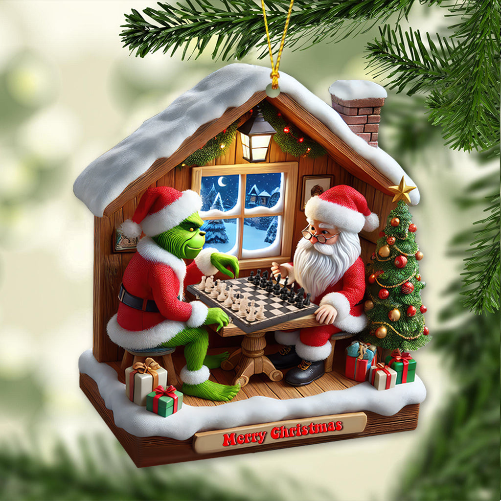 Custom Name Chess Santa Ornament, Chess Lover Christmas Gift