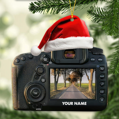 Custom Name Photographer Ornament, Photographer Christmas Gift