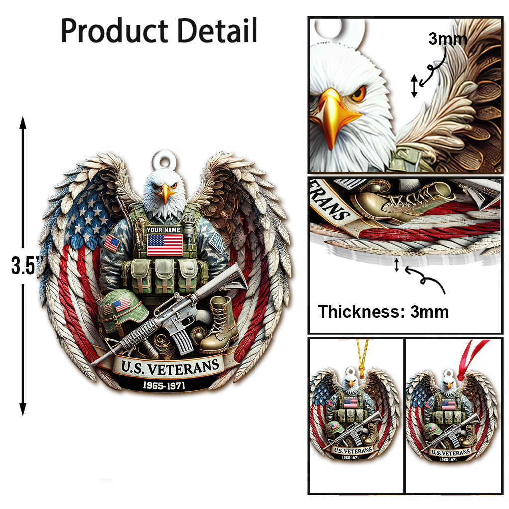 Custom Name U.S. Veteran Ornament Ornament, U.S. Veteran Memorial Christmas Gift
