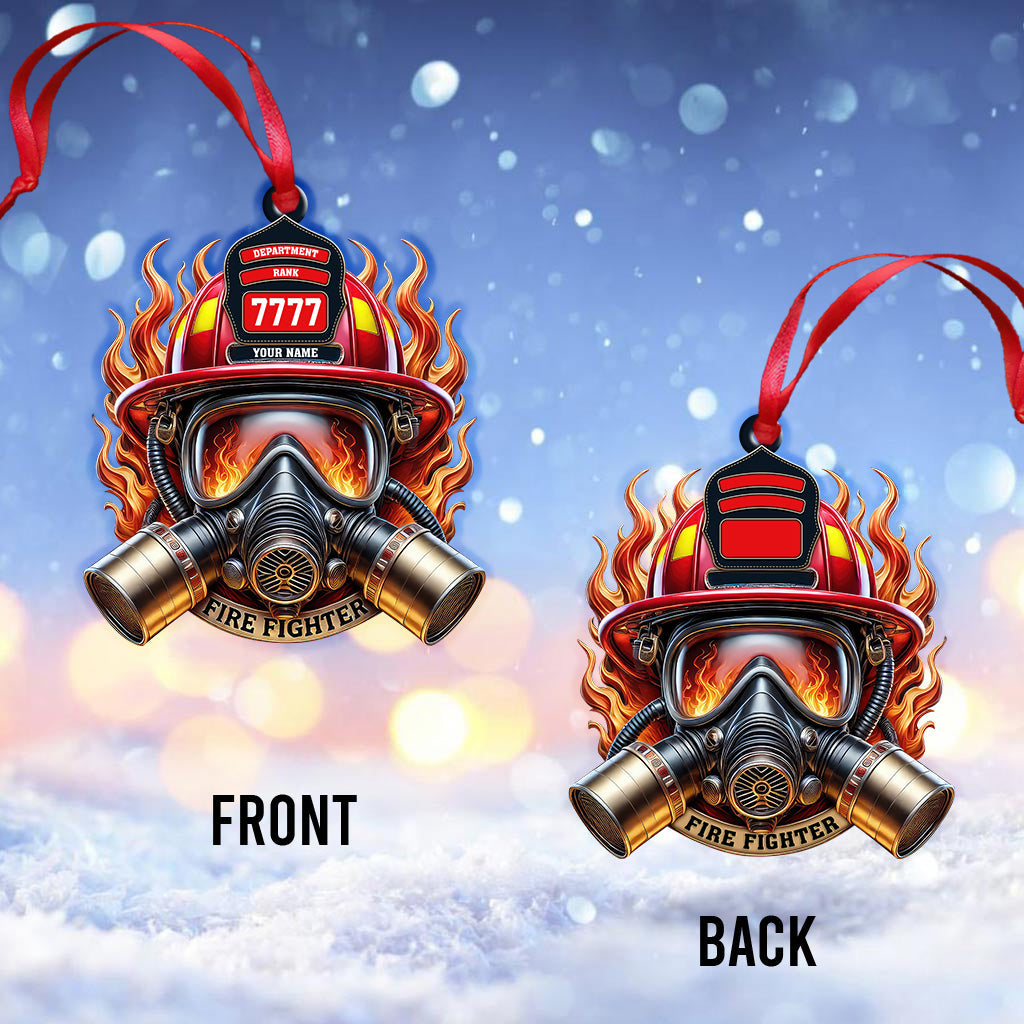 Custom Name Fire Fighter Ornament, Fire Fighter Christmas Gift